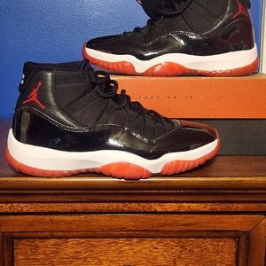 Jordan Black and Red Athletic Shoes with Classic Basketball Silhouette
